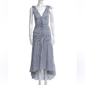 Veronica Beard Navy and White Striped Dress